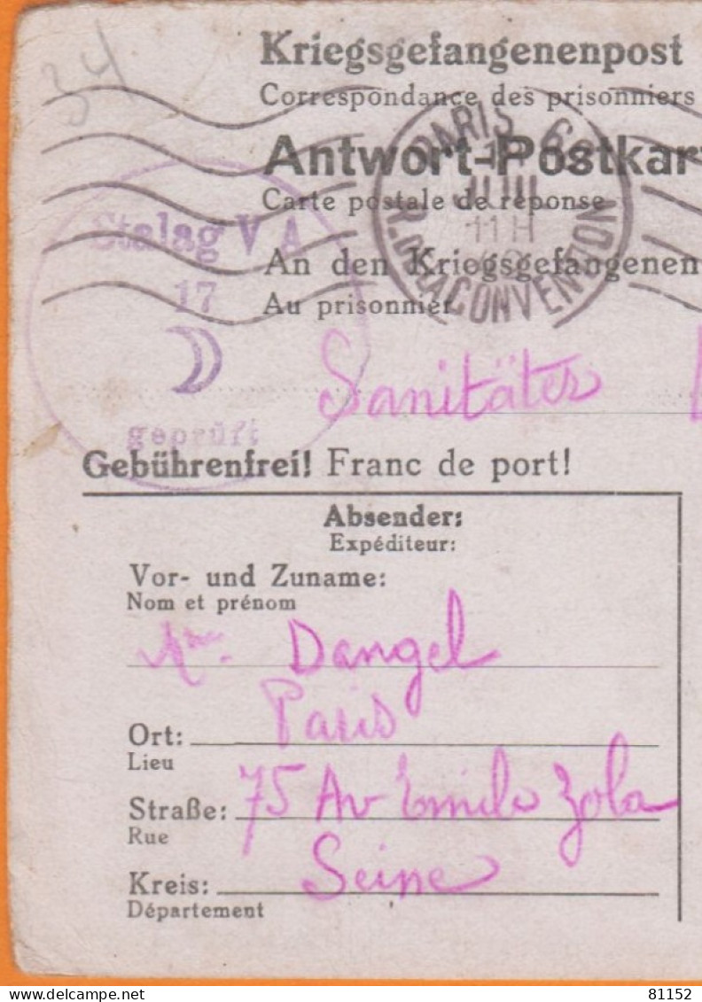 Correspondance Des Prisonniers De Guerre  Allemagne Du  ' Stalag VA 17 Geprüft "  1942 - 2. Weltkrieg 1939-1945