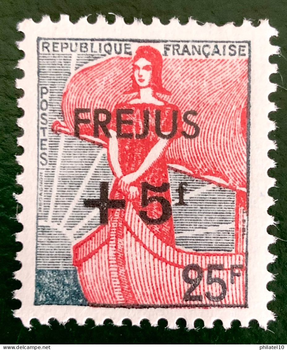 1959 FRANCE N 1229 - MARIANNE A LA NEF SURCHARGE FREJUS +5f - NEUF** - Unused Stamps