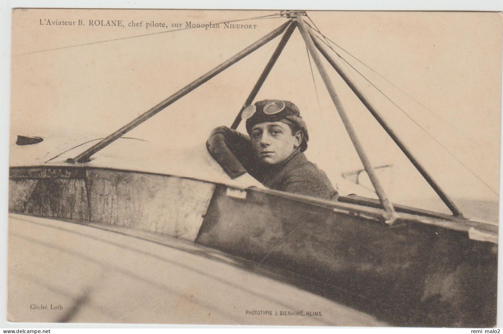 CARTE POSTALE   L'aviateur B.ROLANE,chef Pilote Sur Monoplan Nieuport - Andere & Zonder Classificatie