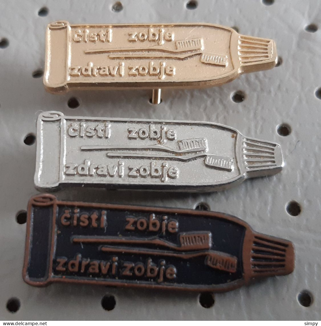 Toothpaste,  Toothbrushe Cleaning The Teeth Slovenia Ex Yugoslavia Pins - Trademarks