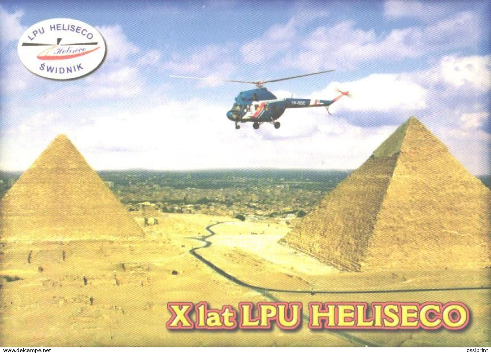 X Years LPU Heliseco, Helicopter Flying Near Egypt Giza Pyramides - Hubschrauber