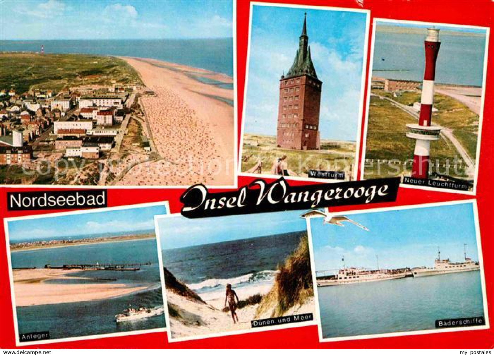 72849038 Wangerooge Nordseebad Nordseeinsel Strand Westturm Leuchtturm Baedersch - Wangerooge