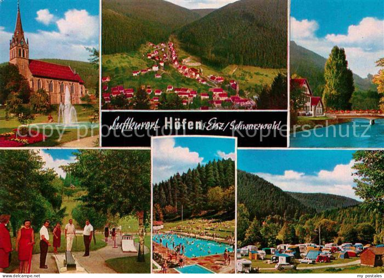 72849008 Hoefen Enz Kirche Minigolf Freibad Campingplatz Partie Am Fluss Hoefen - Andere & Zonder Classificatie