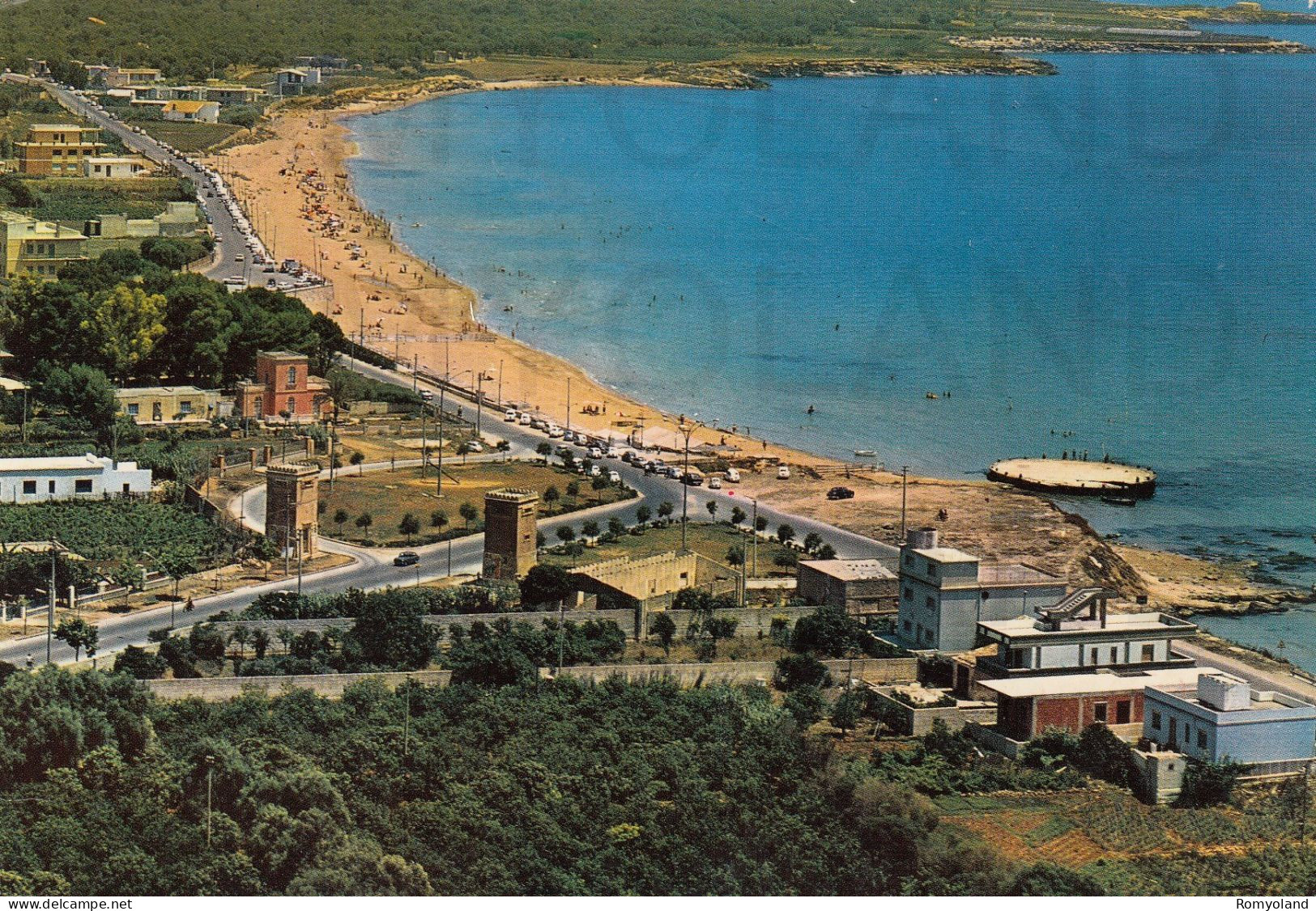 CARTOLINA  C14 AVOLA,SIRACUSA,SICILIA-IL LIDO VISTO DALL'AEREO-MARE,SOLE,ESTATE,VACANZA,BARCHE A VELA-VIAGGIATA 1976 - Siracusa