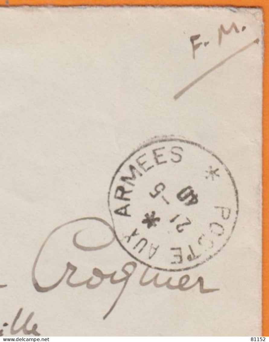 F.M.  Militaria  Sur Lettre Avec Cachet POSTE AUX ARMEES  1940  Pour RODEZ Aveyron - WW II