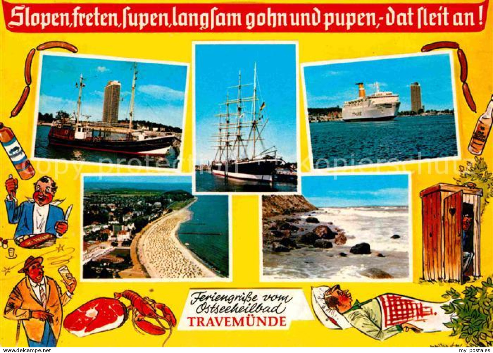 72848996 Travemuende Ostseebad Fischkutter Hotel Segelschiff Viermaster Faehre S - Luebeck