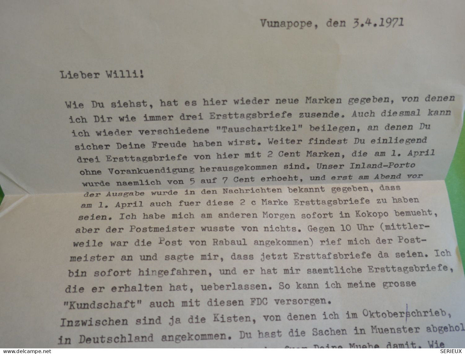 DO14 PAPOUASIE . PAPUA NEW GUINEA  RARE FINE LETTER  1971  ROKOPO  A  ROTSMAR  GERMANY +ANIMALS   + AFF. GREAT +++++ - Papouasie-Nouvelle-Guinée