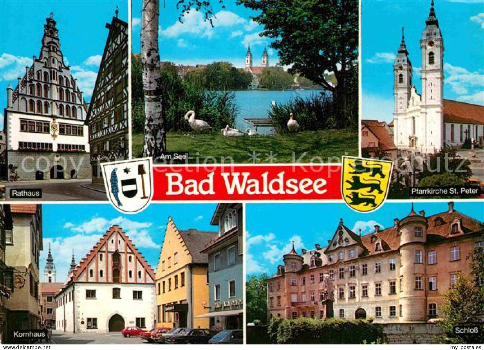 72848937 Bad Waldsee Rathaus Schwaene Am Stadtsee Pfarrkirche St Peter Schloss K - Bad Waldsee