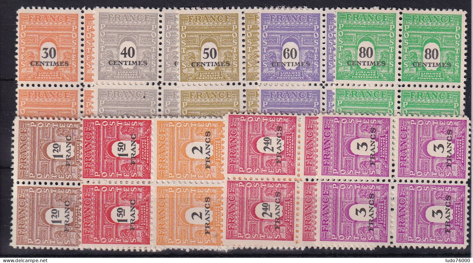 D 810 / LOT N° 702/711 BLOC DE 4 NEUF** COTE 8€ - Collections