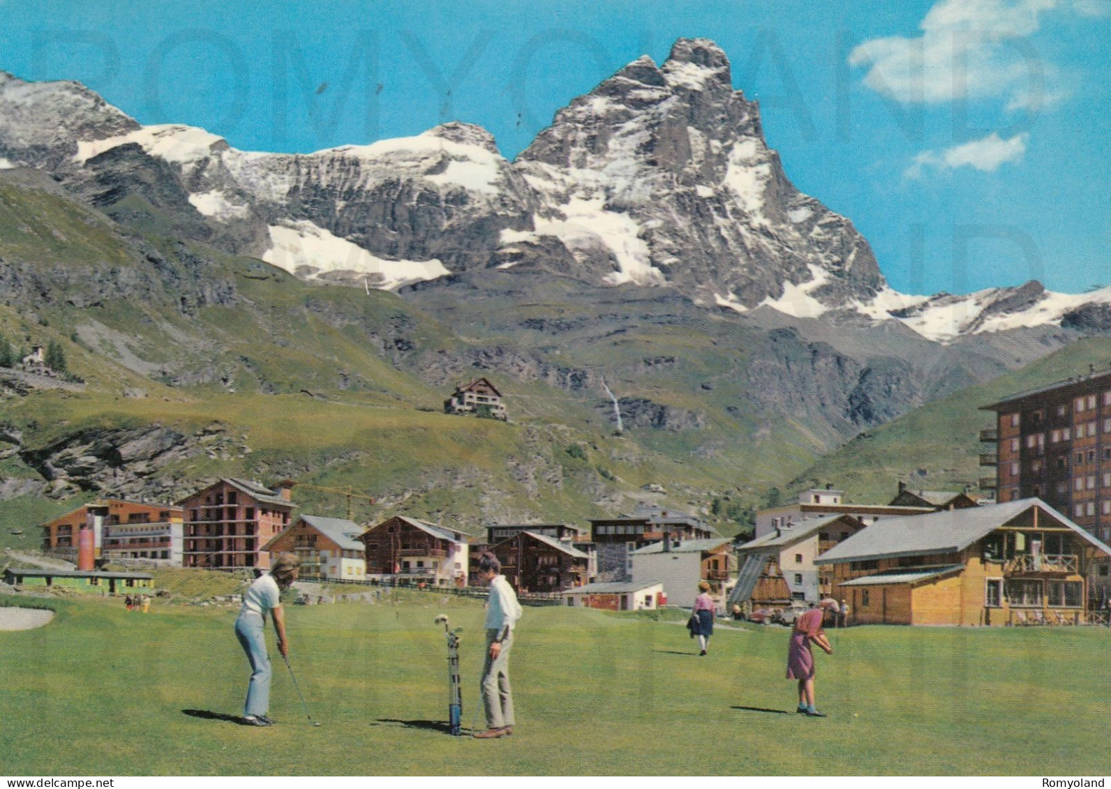 CARTOLINA  C14 CERVINIA BREUIL M.2010,VAL D'AOSTA-CAMPO DI GOLF-VACANZA,MONTAGNA,NEVE,SCIARE,BELLA ITALIA,VIAGGIATA 1971 - Sonstige & Ohne Zuordnung