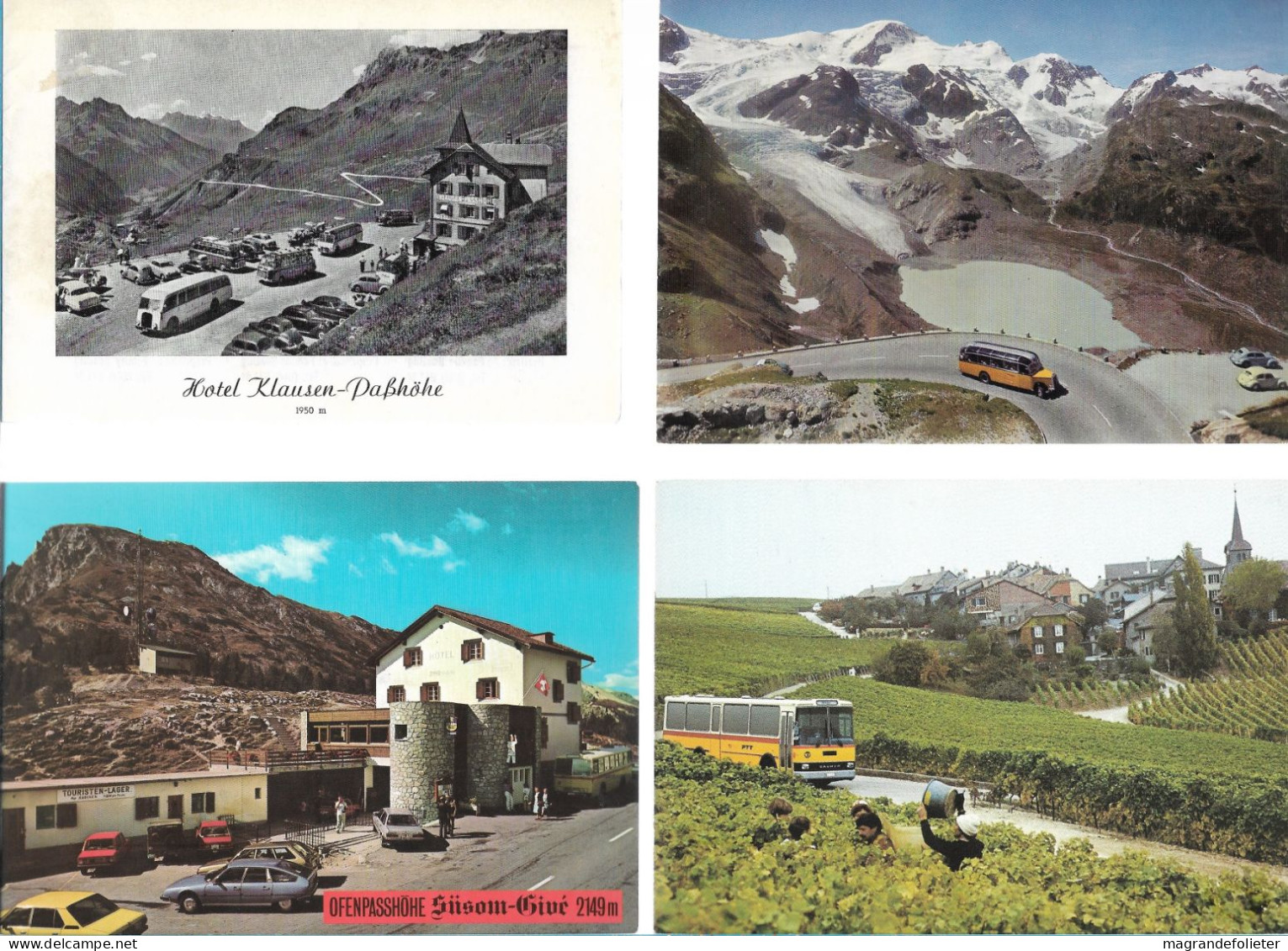 CPA CARTE POSTALE SUISSE 4 X POSTALAUTO AUTO PÖSTALE CAR POSTAL - Sammlungen & Sammellose