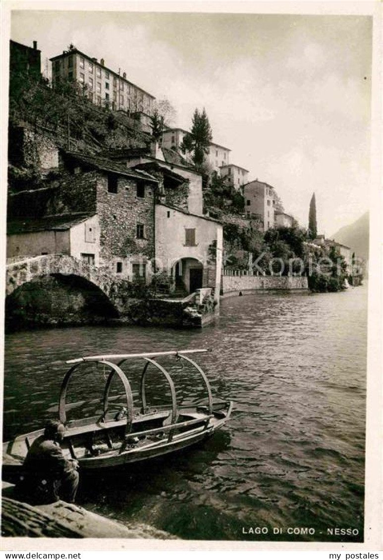 72848808 Nesso Lago Di Como Haeuserpartie Am Comersee Boot Nesso Lago Di Como - Andere & Zonder Classificatie