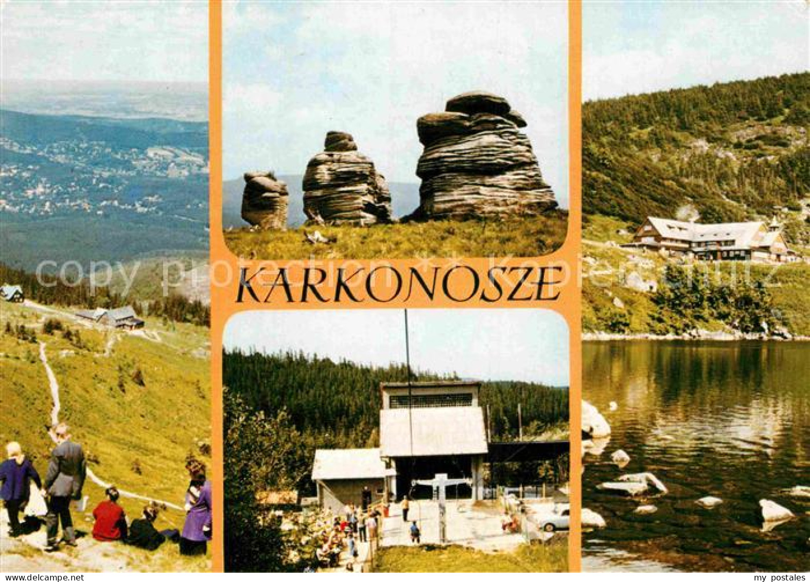 72848786 Karkonosze Landschaftspanorama Riesengebirge Bergrestaurant Bergbahn Fe - Polen