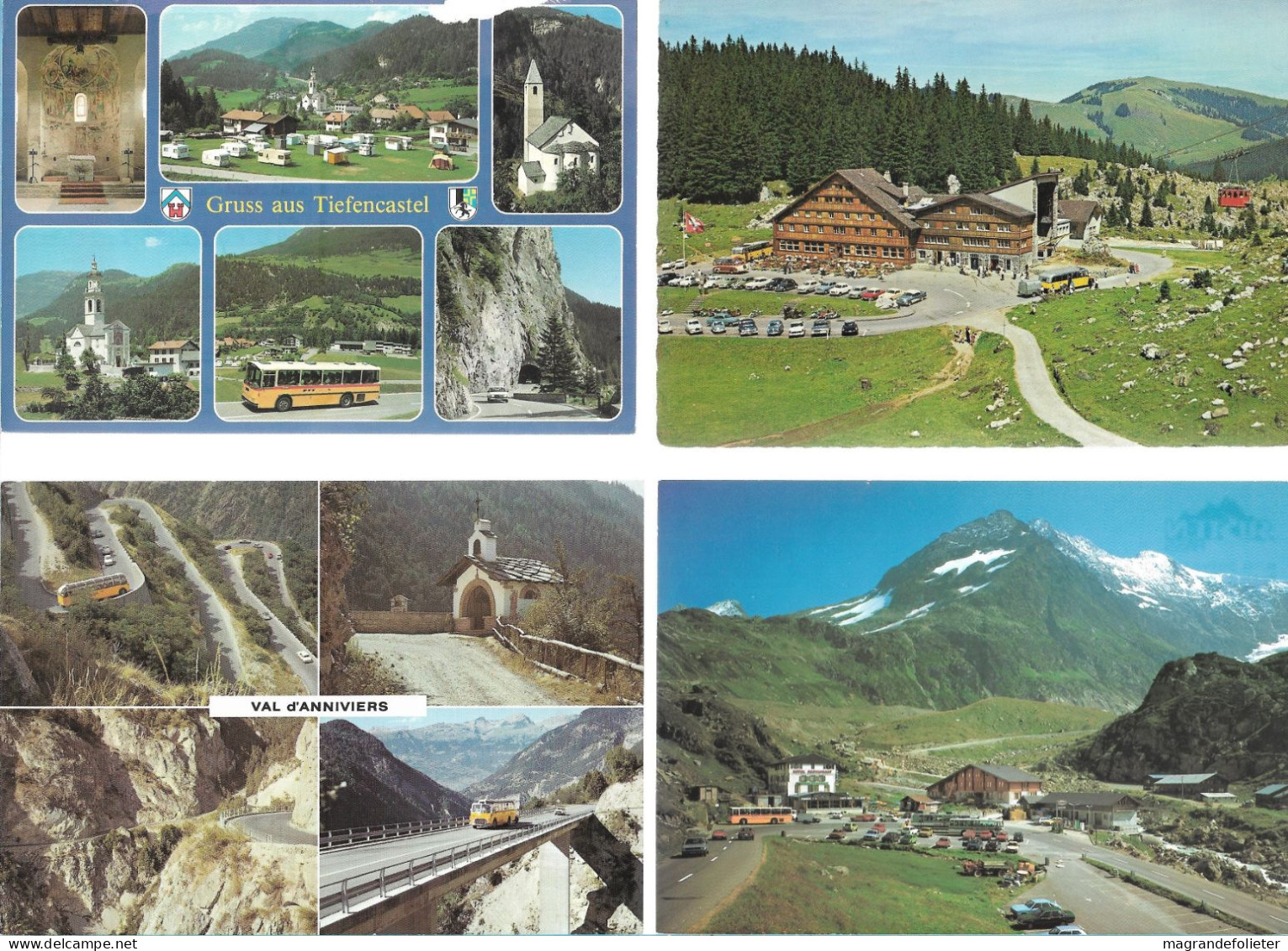 CPA CARTE POSTALE SUISSE 4 X POSTALAUTO AUTO PÖSTALE CAR POSTAL - Collections & Lots