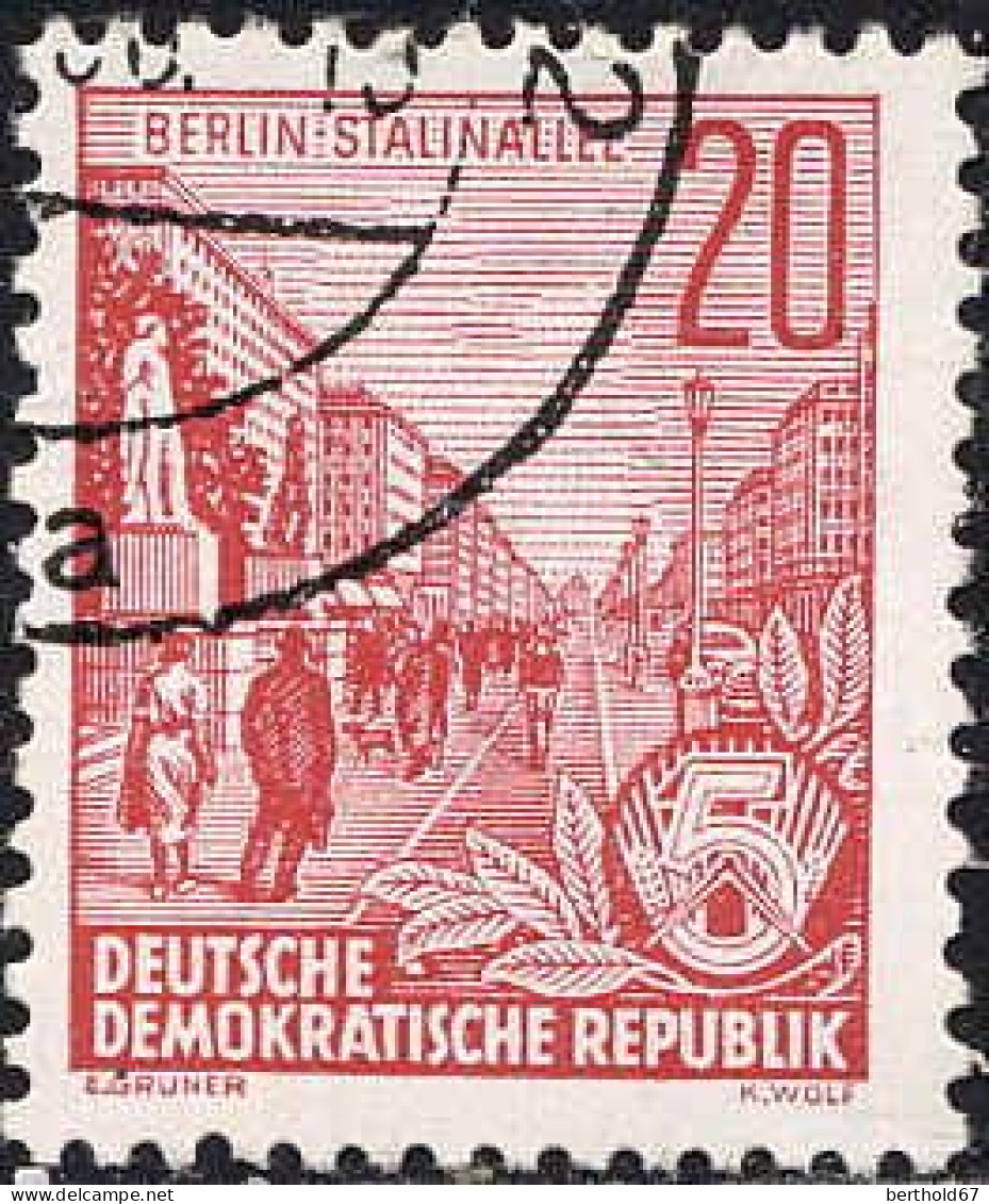 Rda Poste Obl Yv: 191 Mi:455 Berlin Stalinallee (Beau Cachet Rond) - Usati