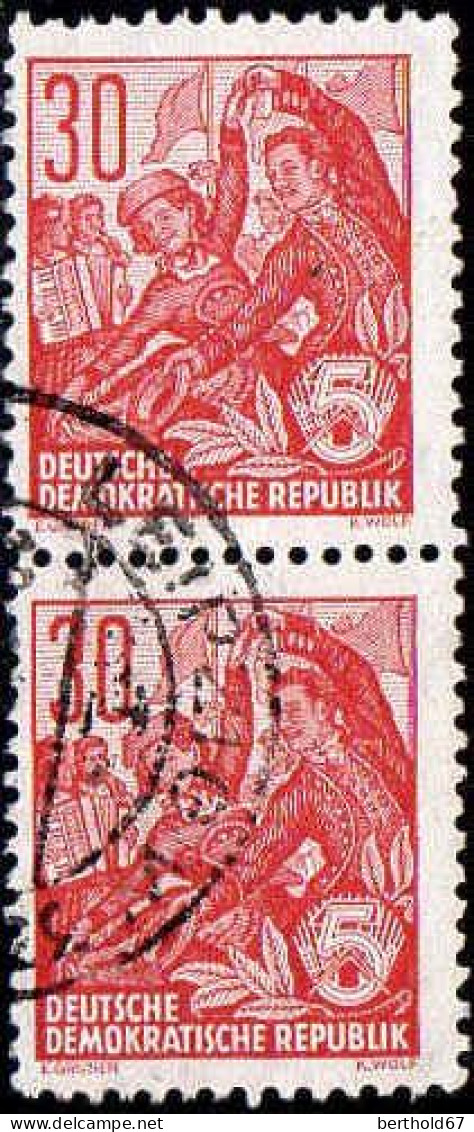Rda Poste Obl Yv: 157 Mi:416 Couple Dansant Paire (Beau Cachet Rond) - Used Stamps