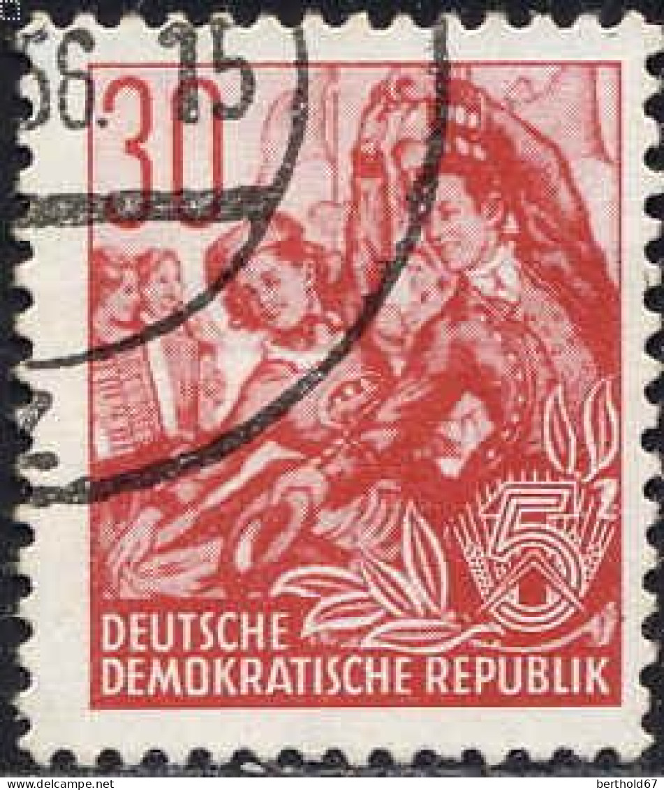Rda Poste Obl Yv: 128 Mi:373 Groupe Folklorique (cachet Rond) - Used Stamps