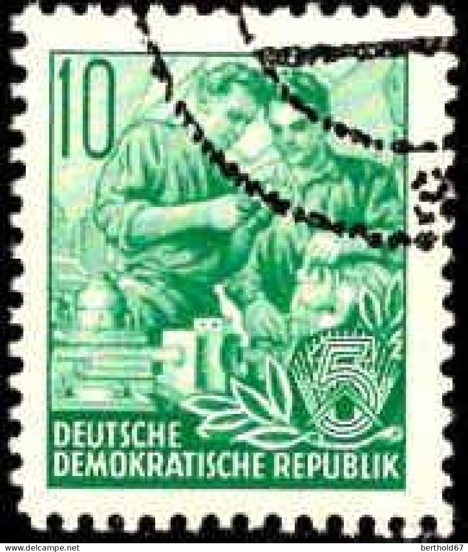 Rda Poste Obl Yv: 121 Mi:366 Deux Ouvriers (Beau Cachet Rond) - Usados