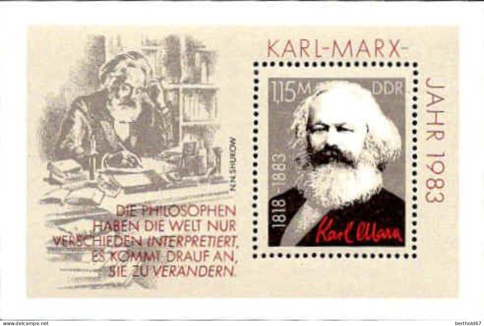 Rda Bloc N** Yv: 69 Mi:71 Karl Marx - Autres & Non Classés
