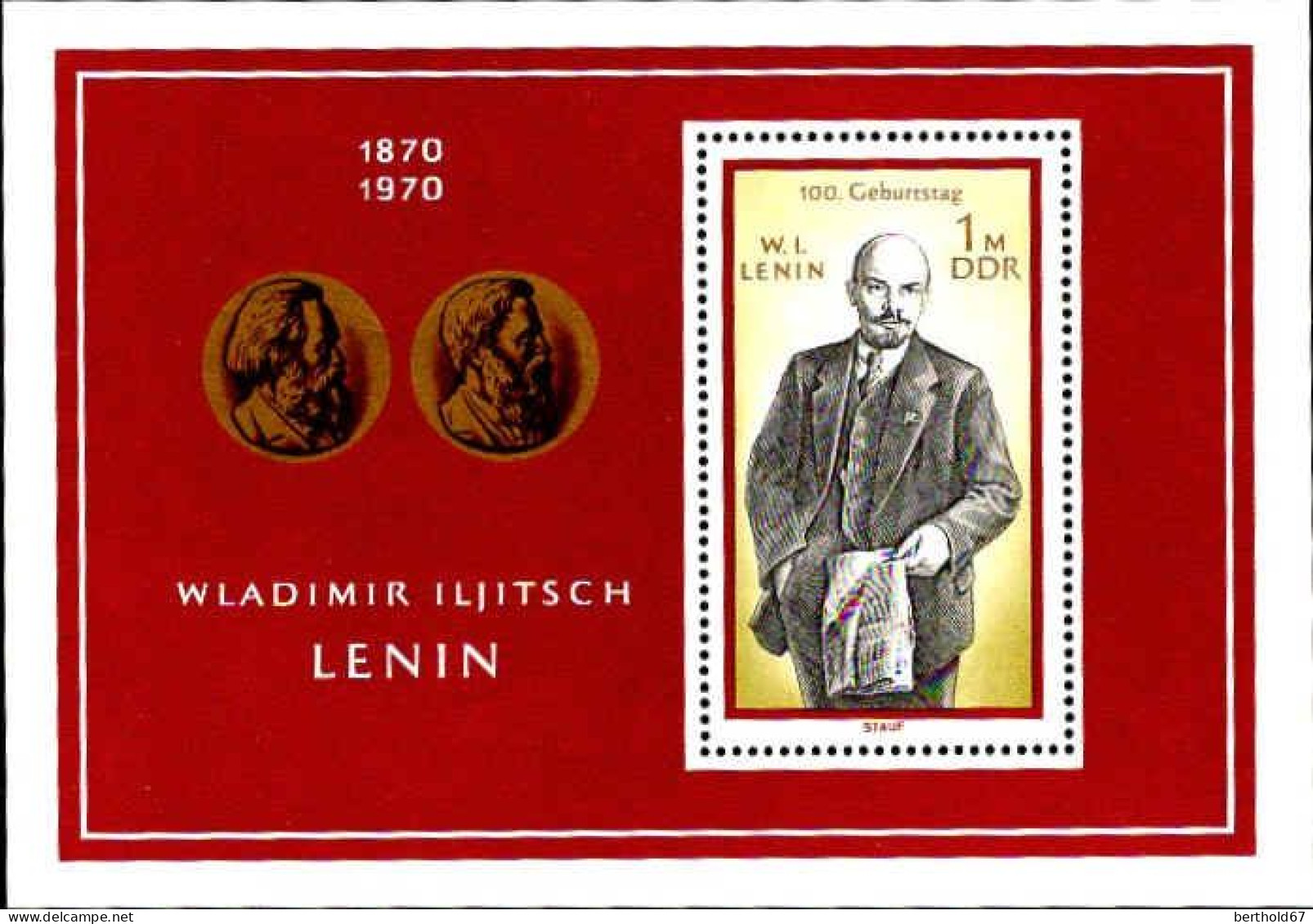 Rda Bloc N** Yv: 26 Mi:31 Wladimir Iljitsch Lenin - Autres & Non Classés