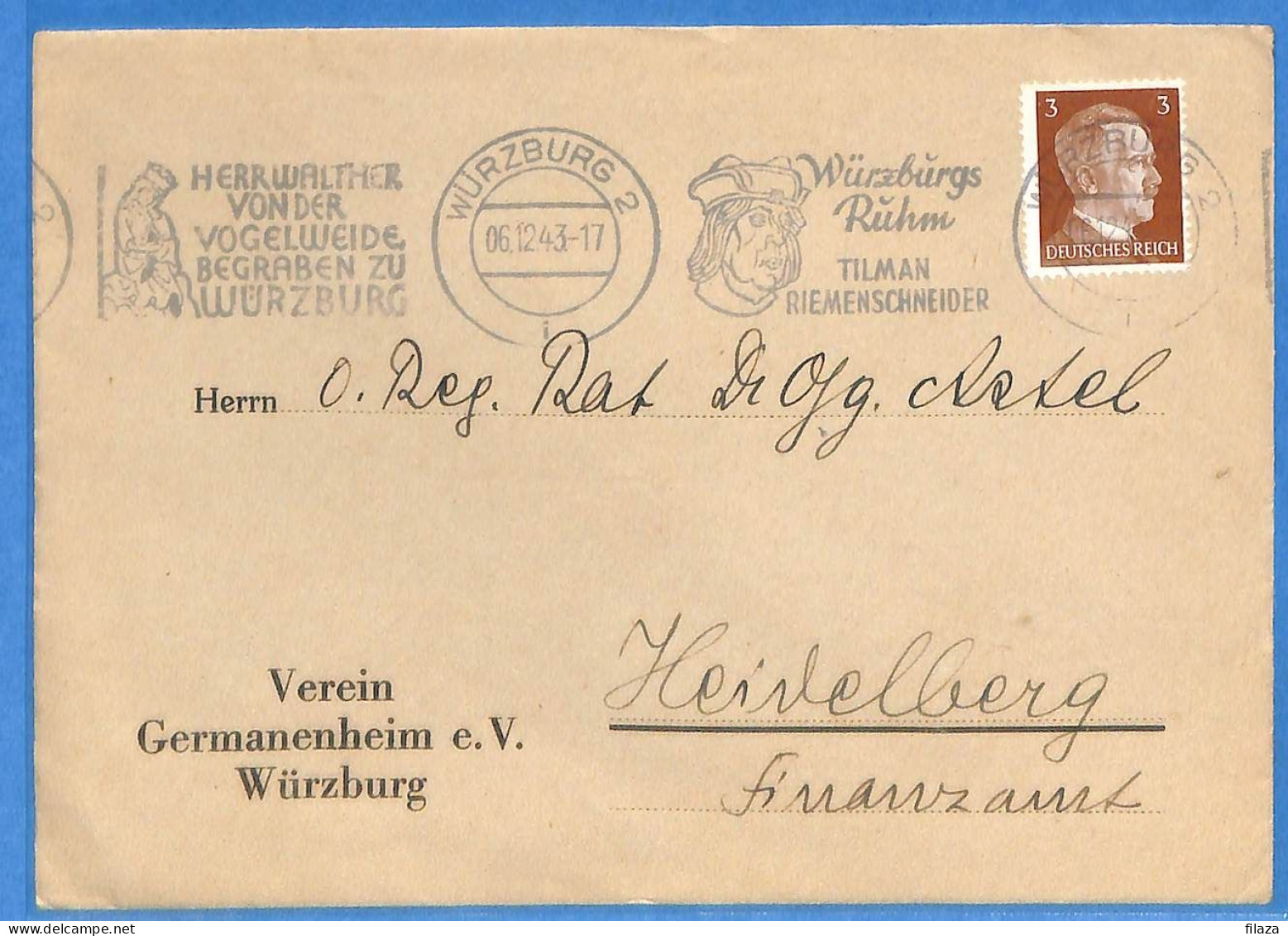 Allemagne Reich 1943 - Lettre De Wurzburg - G33247 - Lettres & Documents