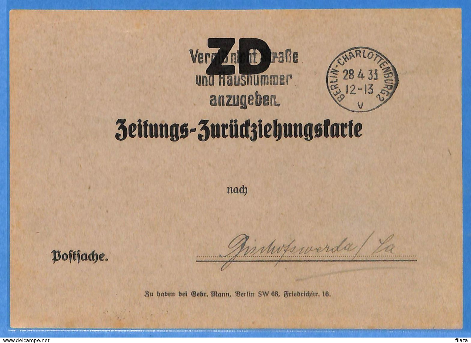 Allemagne Reich 1933 - Carte Postale De Berlin - G33248 - Covers & Documents