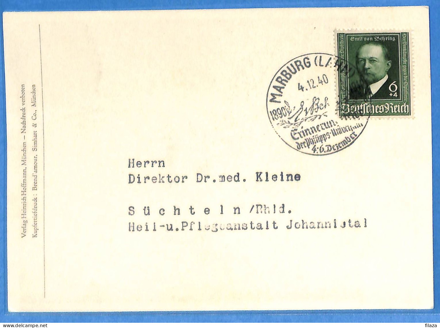 Allemagne Reich 1940 - Carte Postale De Marburg - G33195 - Briefe U. Dokumente