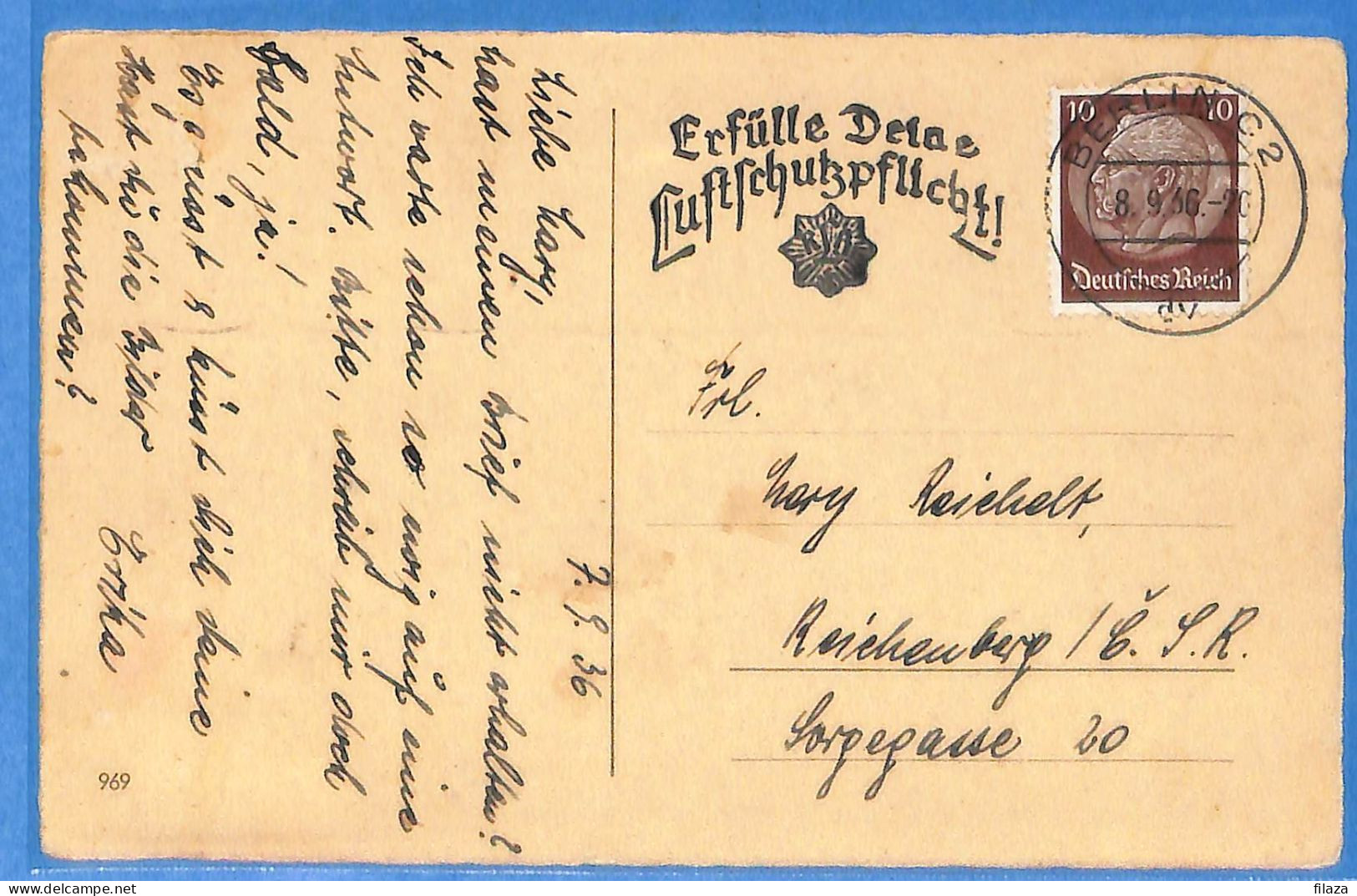 Allemagne Reich 1936 - Carte Postale De Berlin - G33196 - Briefe U. Dokumente