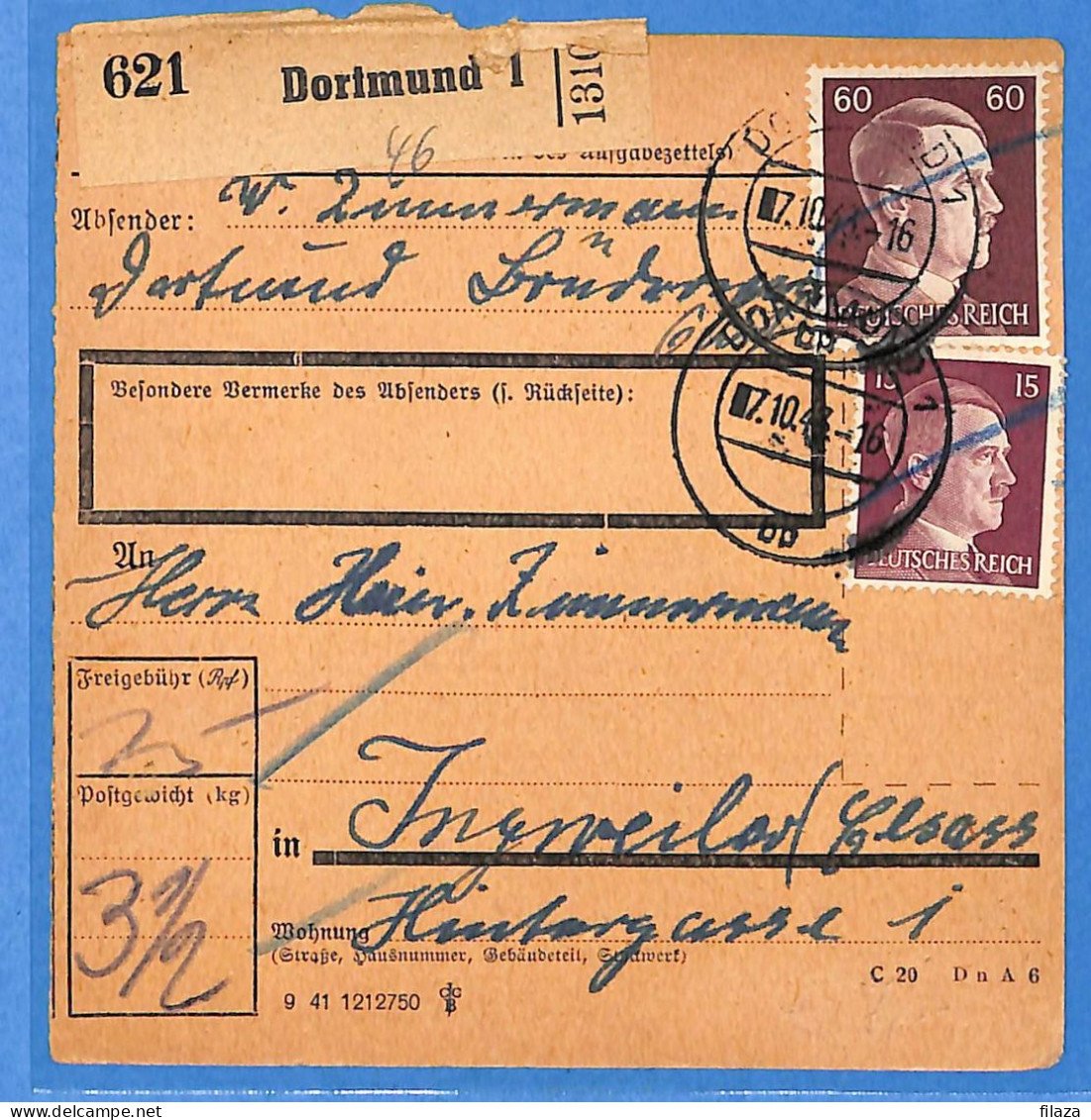 Allemagne Reich 1943 - Carte Postale De Dortmund - G33190 - Brieven En Documenten