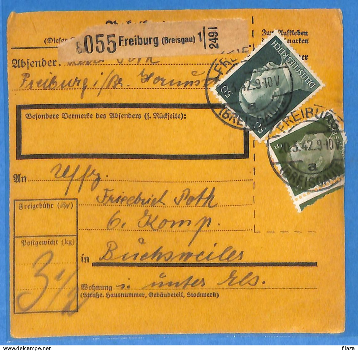 Allemagne Reich 1942 - Carte Postale De Freiburg - G33191 - Briefe U. Dokumente