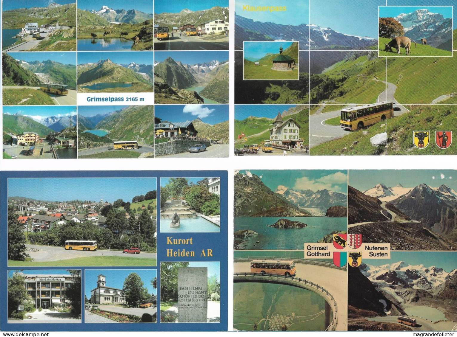 CPA CARTE POSTALE SUISSE 4 X POSTALAUTO AUTO PÖSTALE CAR POSTAL - Sammlungen & Sammellose