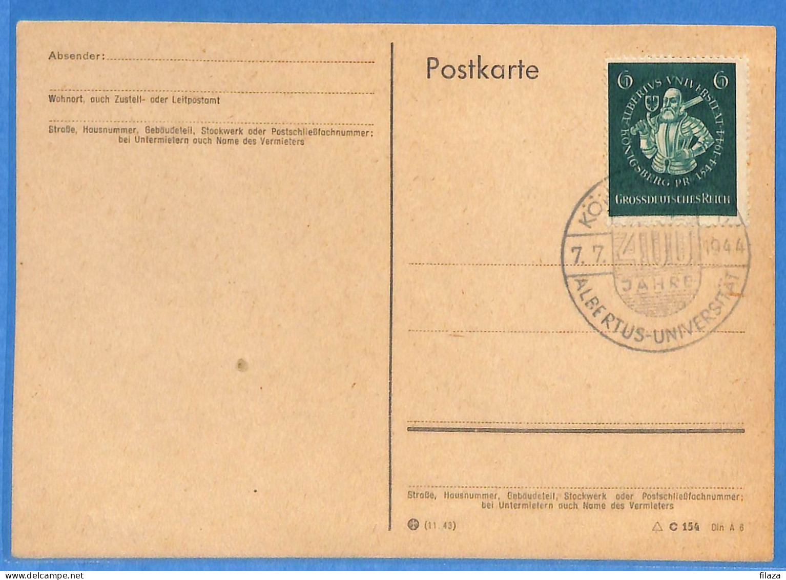 Allemagne Reich 1944 - Carte Postale De Konigsberg - G33171 - Briefe U. Dokumente