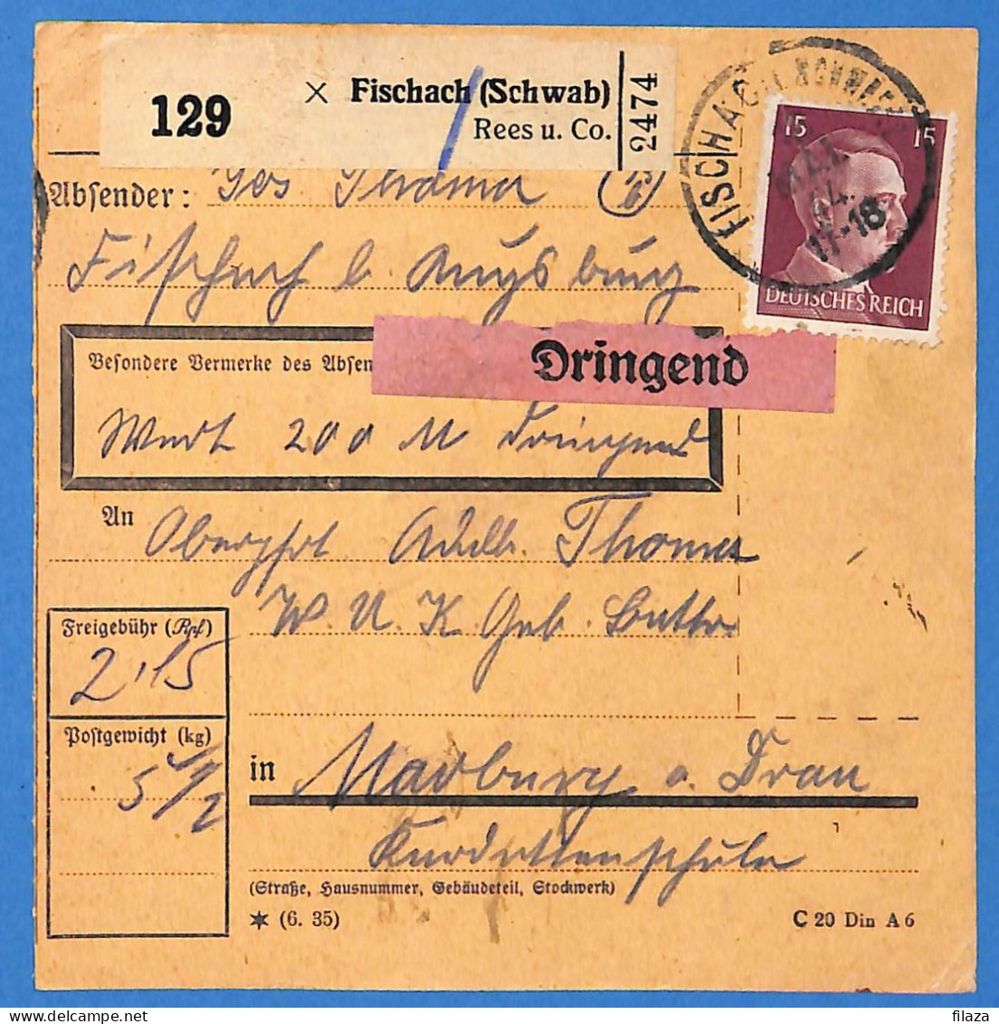 Allemagne Reich 1944 - Carte Postale De Fischach - G33166 - Lettres & Documents