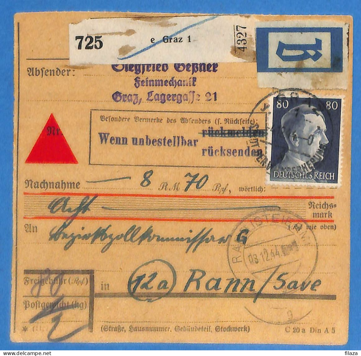 Allemagne Reich 1944 - Carte Postale De Graz - G33167 - Brieven En Documenten