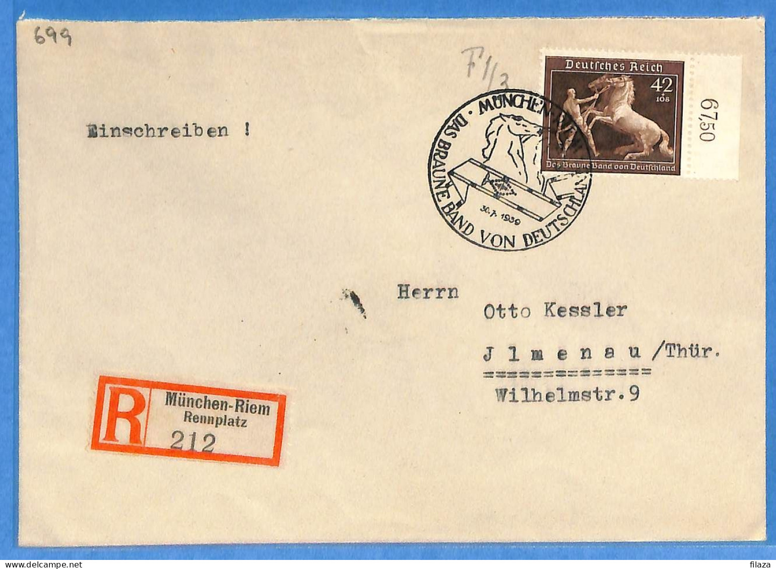 Allemagne Reich 1939 - Lettre Einschreiben De Munchen - G33163 - Lettres & Documents