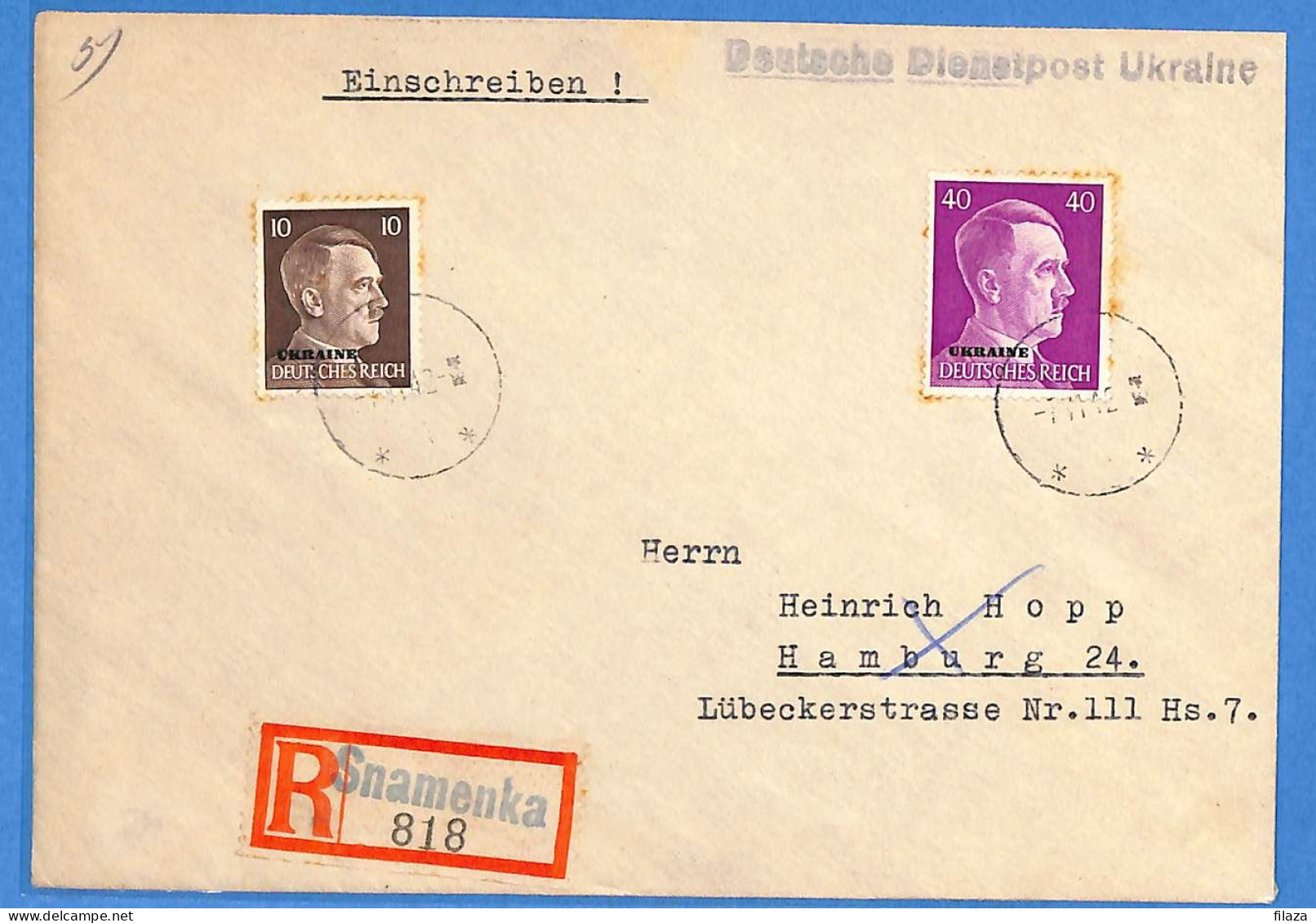 Allemagne Reich 1942 - Lettre Einschreiben De Snamenka - G33161 - Covers & Documents