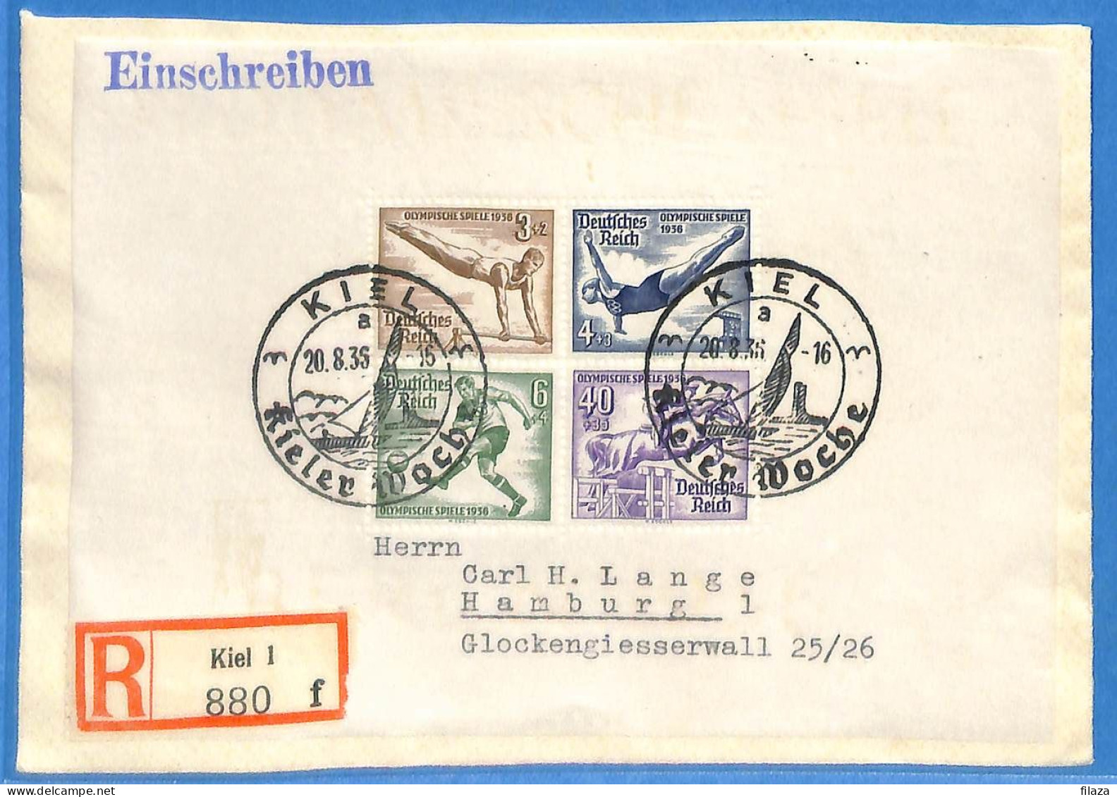 Allemagne Reich 1936 - Lettre Einschreiben De Kiel - G33159 - Briefe U. Dokumente