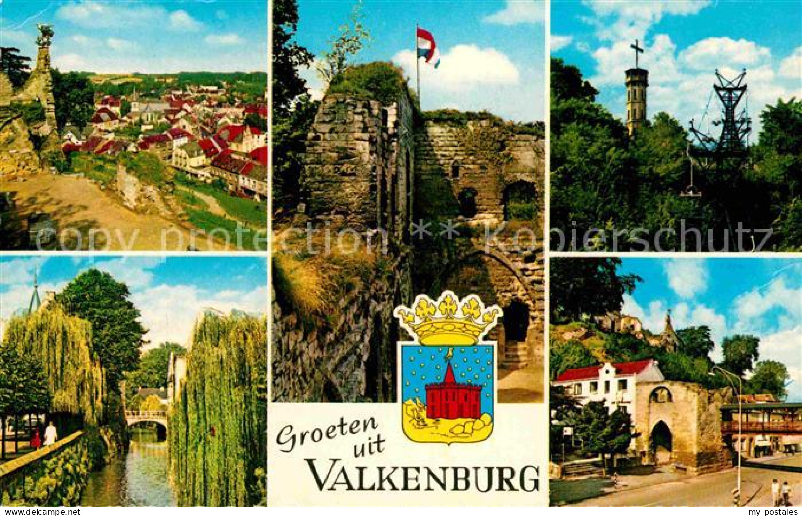 72848213 Valkenburg Suedholland Panorama Burgruine Kirche  Valkenburg Suedhollan - Autres & Non Classés