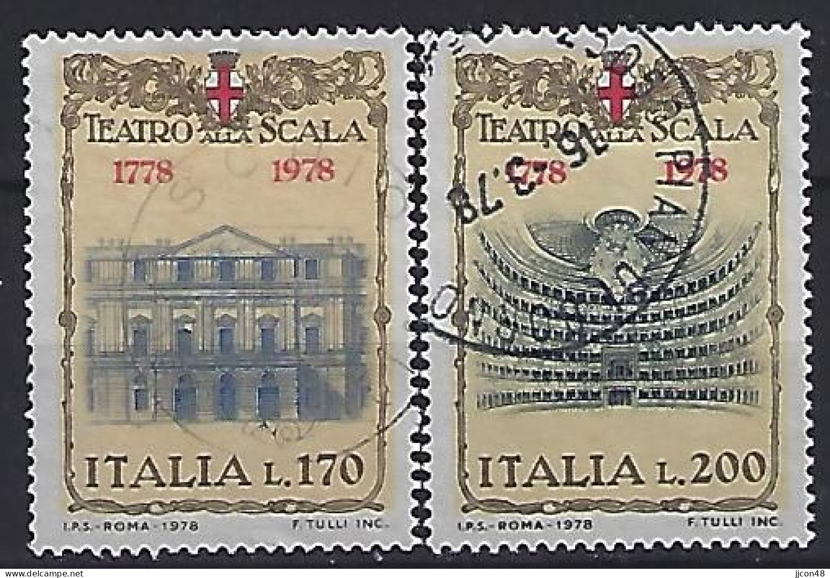 Italy 1978  200 Jahre Mailander Scala  (o) Mi.1598-1599 - 1971-80: Oblitérés