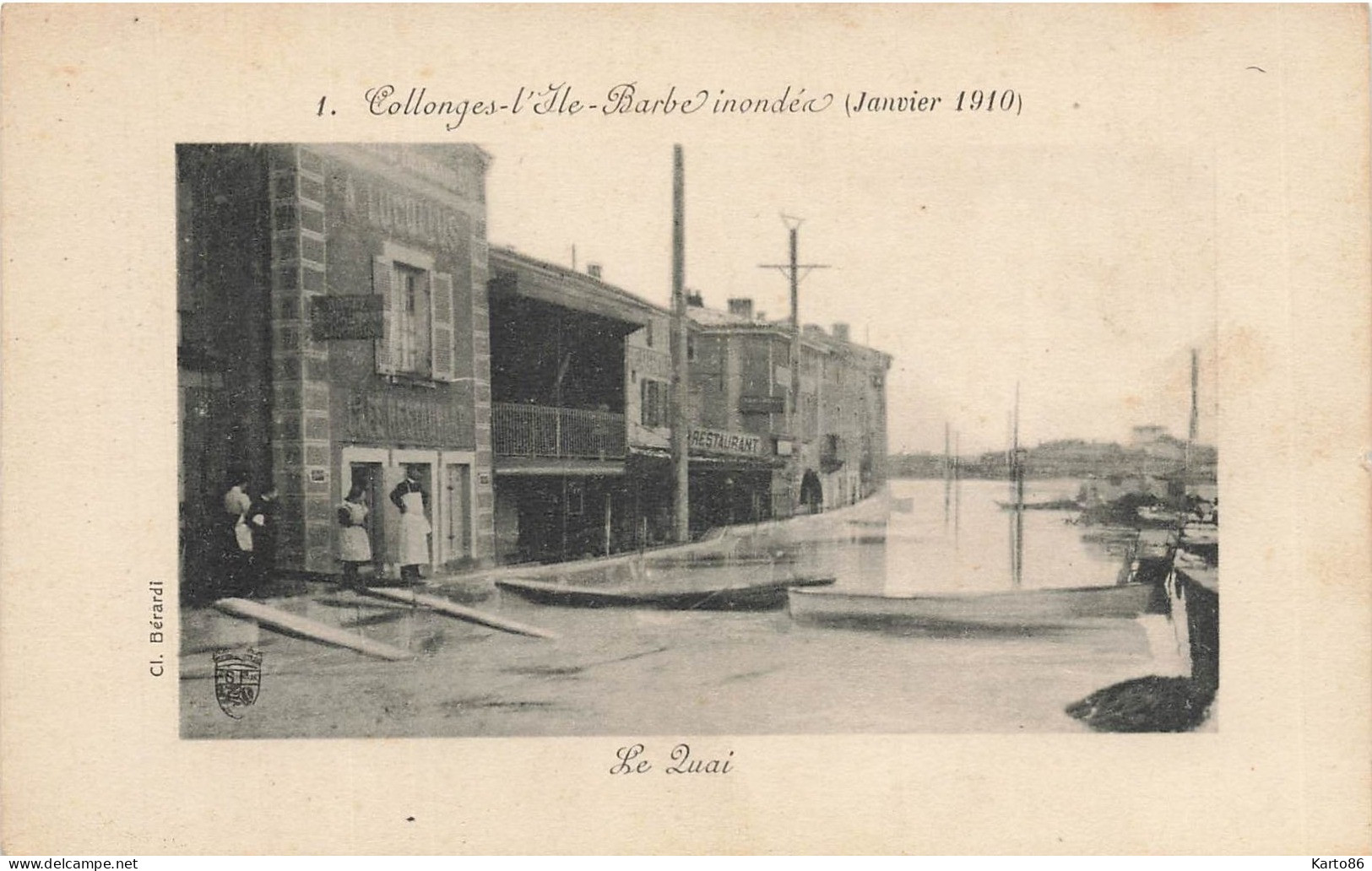 Collonges * L'ile Barbe Inondée , En Janvier 1910 * Inondations Crue * Café Restaurant - Sonstige & Ohne Zuordnung