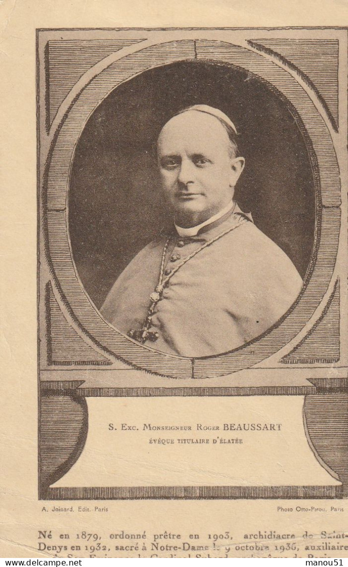 S. Exc. Monseigneur Roger BEAUSSART  Evêque Titulaire D'Elatée ( Gravure ) - Other & Unclassified
