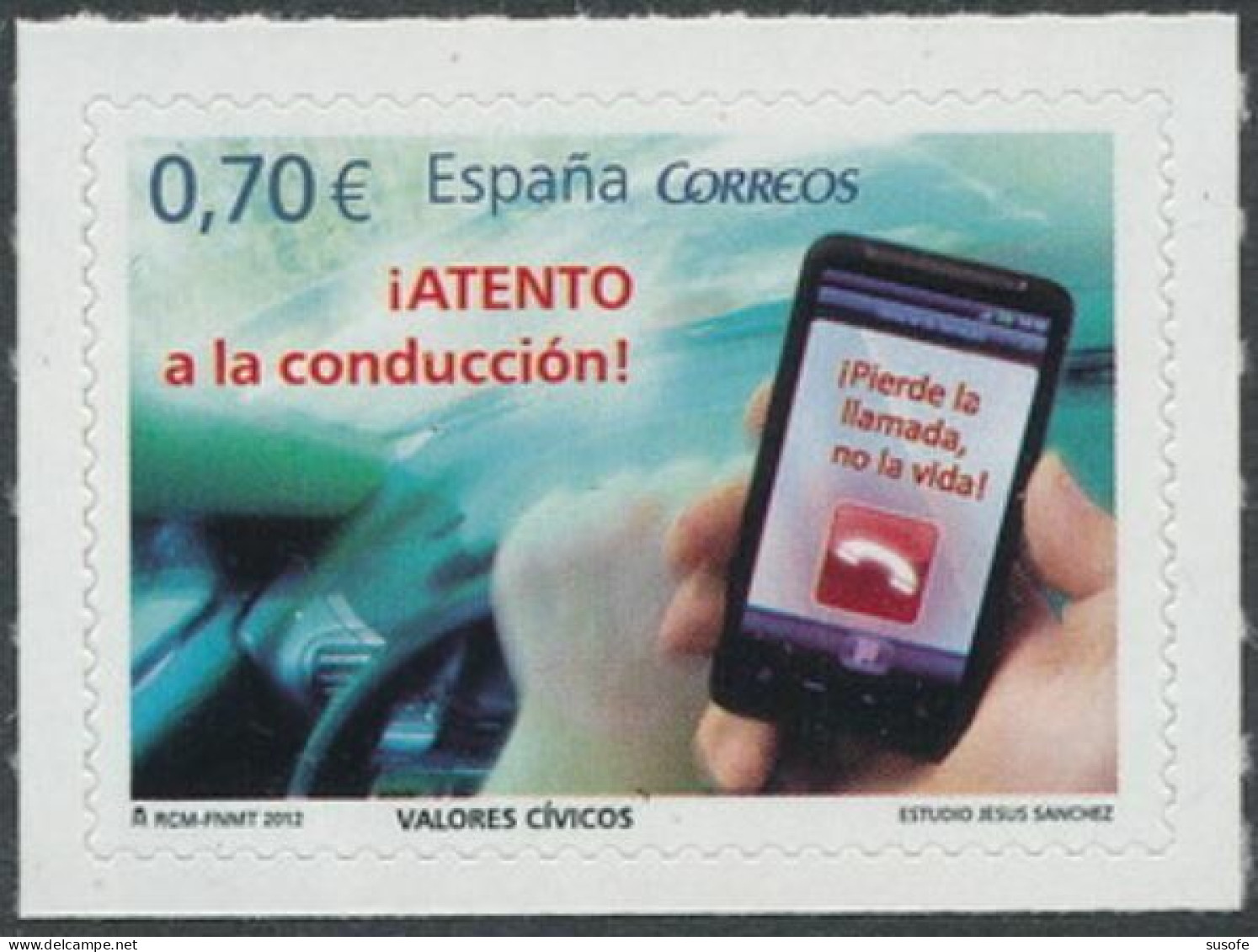 España 2012 Edifil 4698 Sello ** Valores Civicos Atento A La Conduccion Michel 4670 Yvert 4371 Spain Stamp Timbre Espagn - Ungebraucht