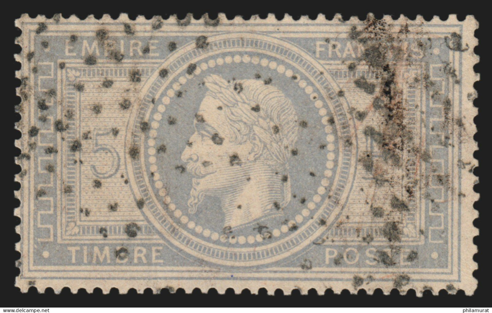 N°33, 5fr Gris-violet, Oblitéré étoile De Paris, Signé CALVES Et BRUN - TB - 1863-1870 Napoleon III Gelauwerd