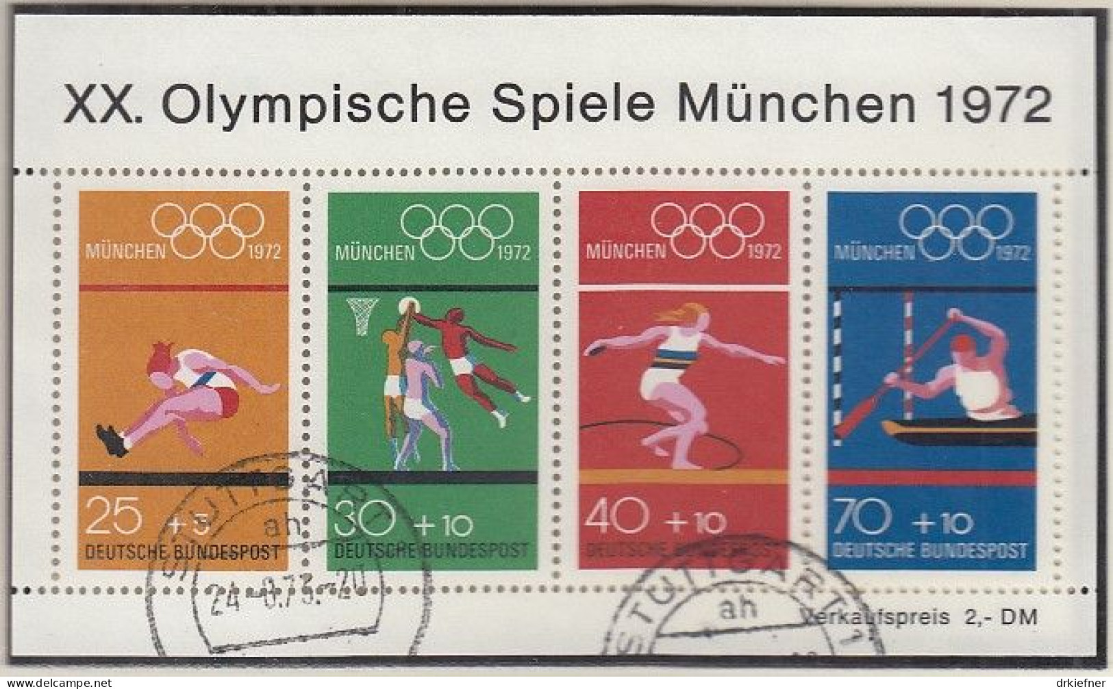 BRD  Block 8, Gestempelt, Olympische Spiele München, 1972 - 1959-1980