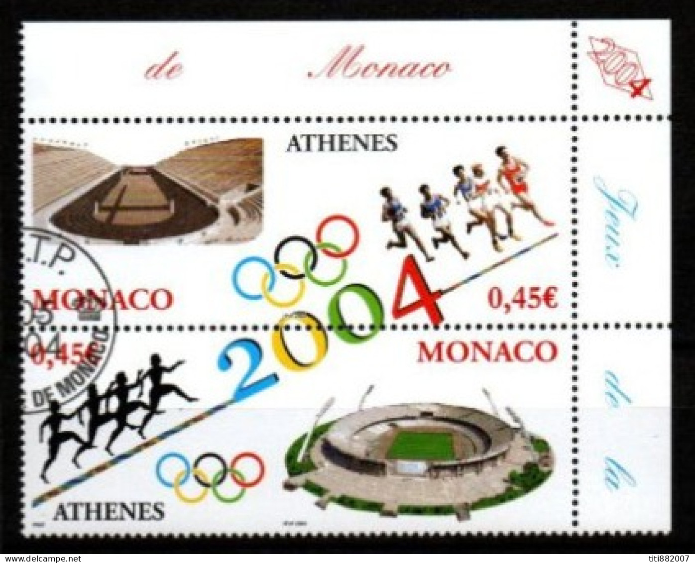 MONACO   -   2004 .   Y&T N° 2439 / 2440 Oblitérés.    JO D' Athènes. Stades - Used Stamps