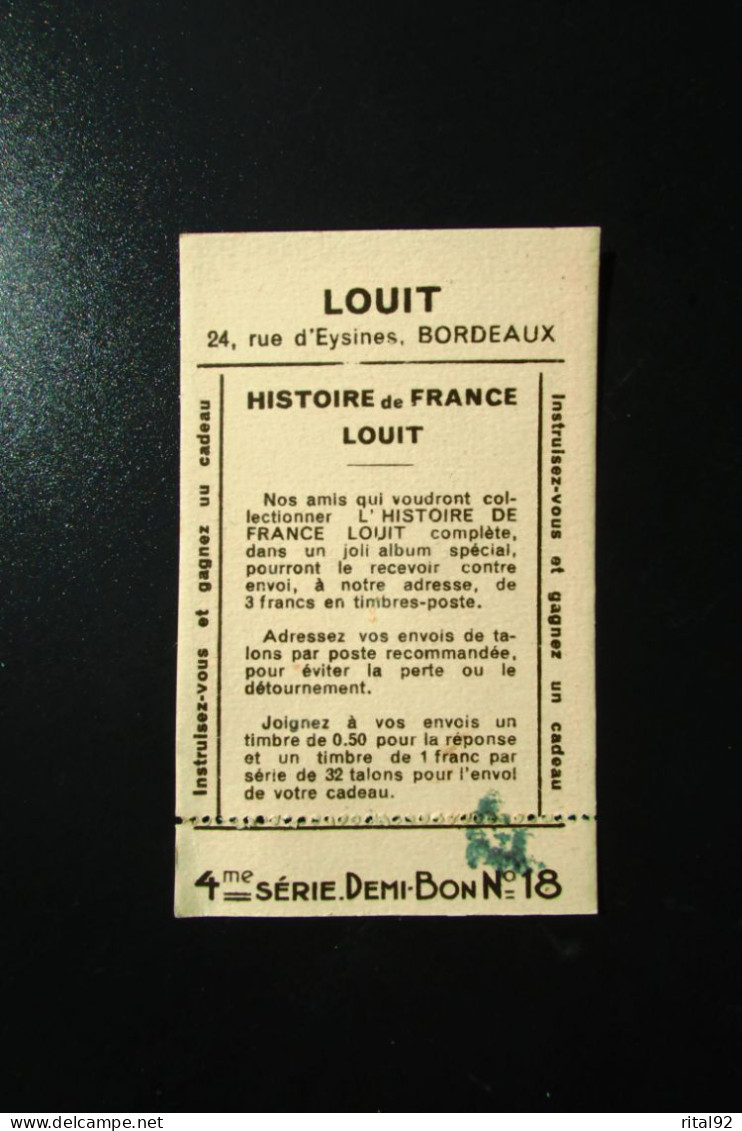 Chromo "TAPIOCA/Chocolat LOUIT" - Série "Histoire De FRANCE" - Louit