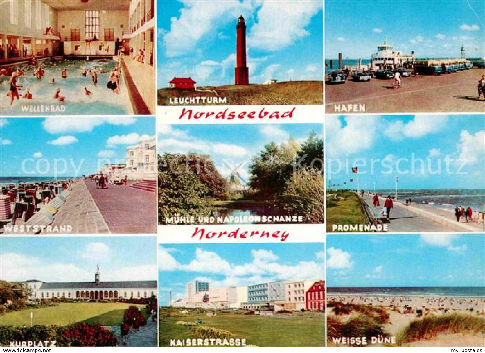 72847741 Norderney Nordseebad Wellenbad Weststrand Kurplatz Leuchtturm Muehle Na - Norderney