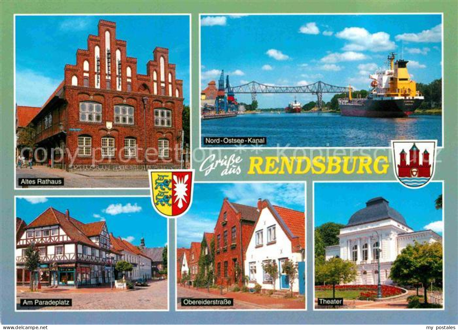 72847659 Rendsburg Rathaus Paradeplatz Obereiderstrasse Theater Nord-Ostsee-Kana - Rendsburg