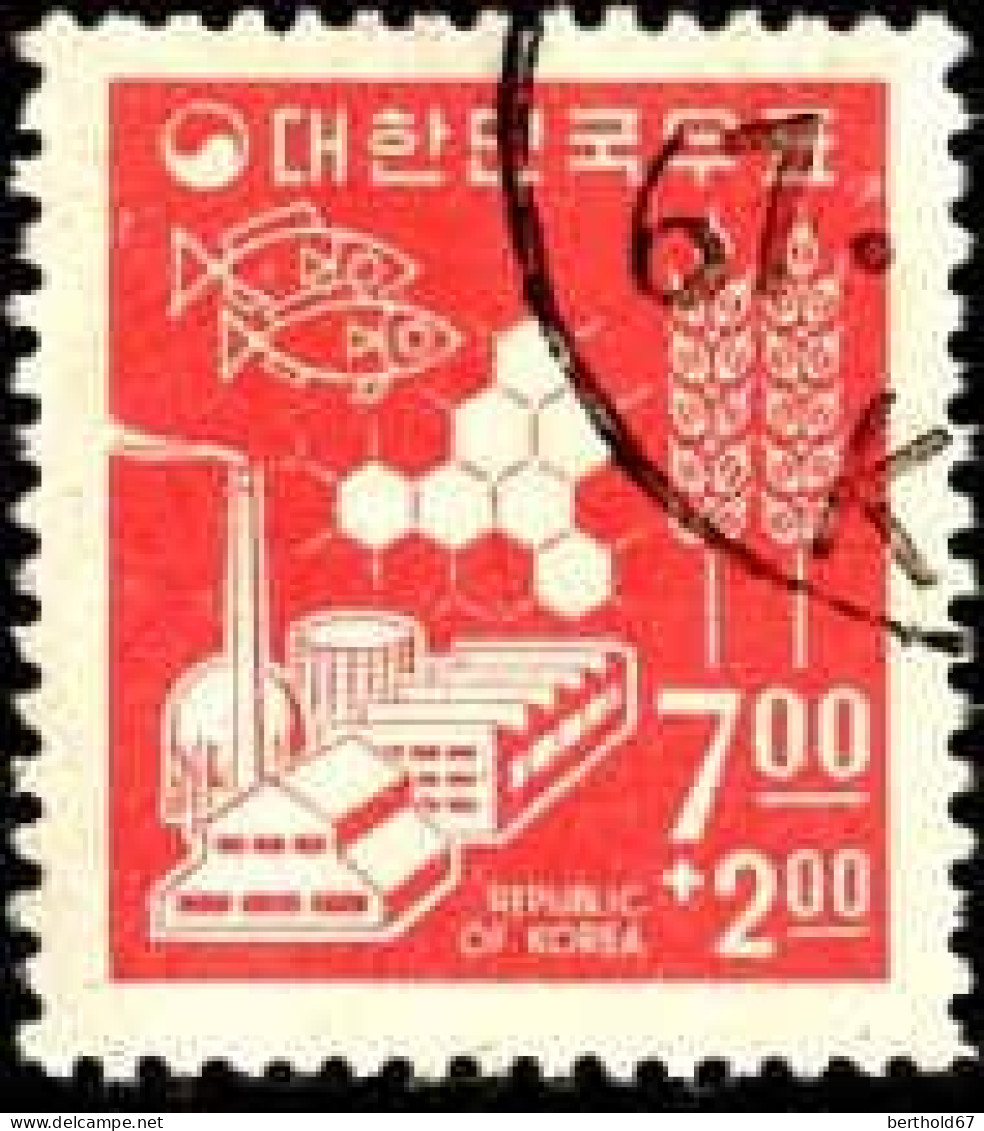 Corée Sud Poste Obl Yv: 445 Mi:564 Peche Agriculte & Industrie (TB Cachet Rond) - Corée Du Sud