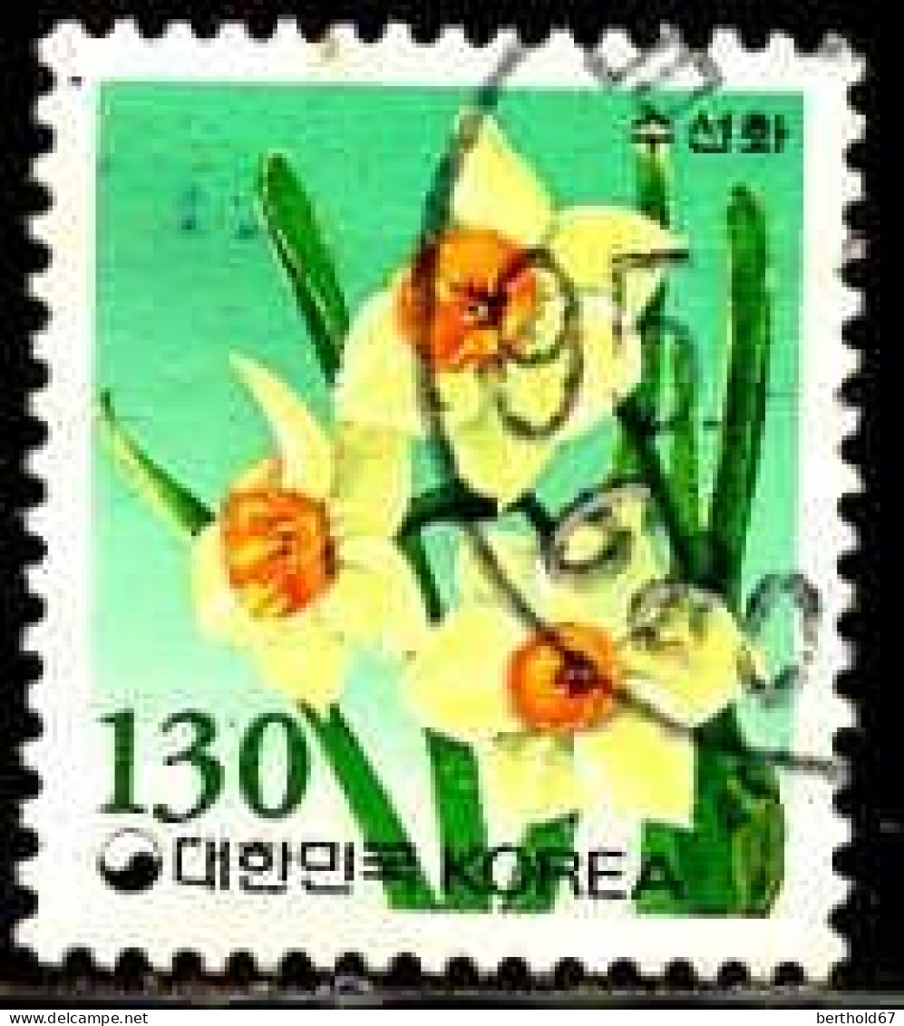 Corée Sud Poste Obl Yv:1653 Mi:1804A Narcisses (TB Cachet Rond) (Thème) - Korea (Süd-)